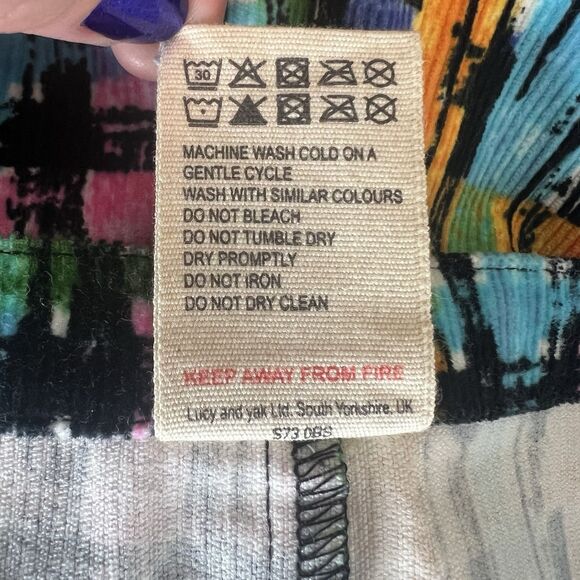 Lucy And Yak Original Dungaree Size 24 R Colorful Vinci Organic Cotton Corduroy - Picture 10 of 10